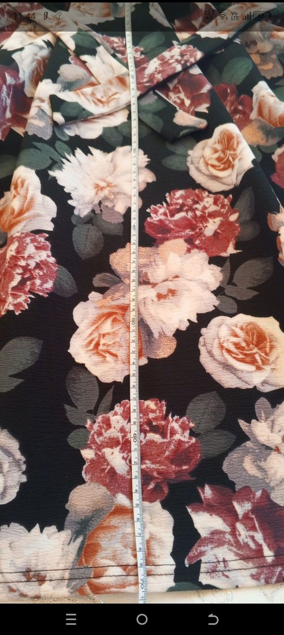 Mor Çiçek Desenli Uzun Salaş Etek - Görsel 4