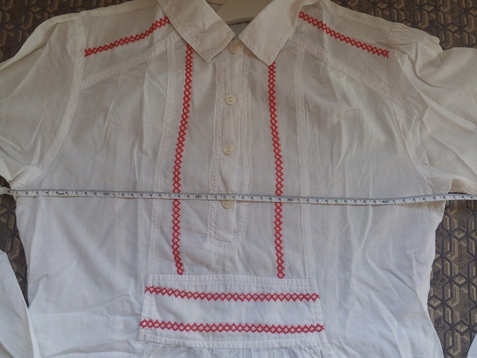 Nakışlı Beyaz Bohem  Bluzu - Görsel 3