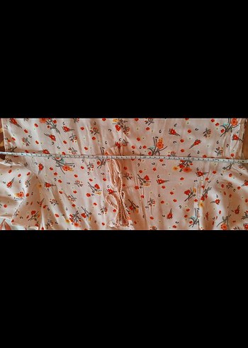 Uzun Kollu Pembe Çiçek Desenli Bohem Tunik - Görsel 5