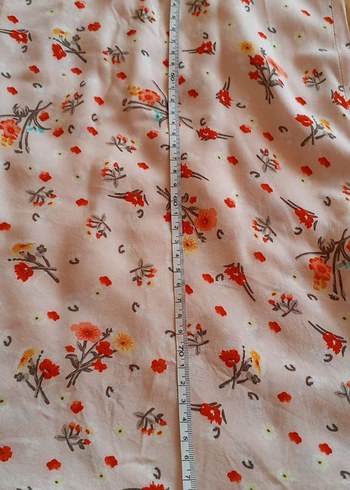 Uzun Kollu Pembe Çiçek Desenli Bohem Tunik - Görsel 4