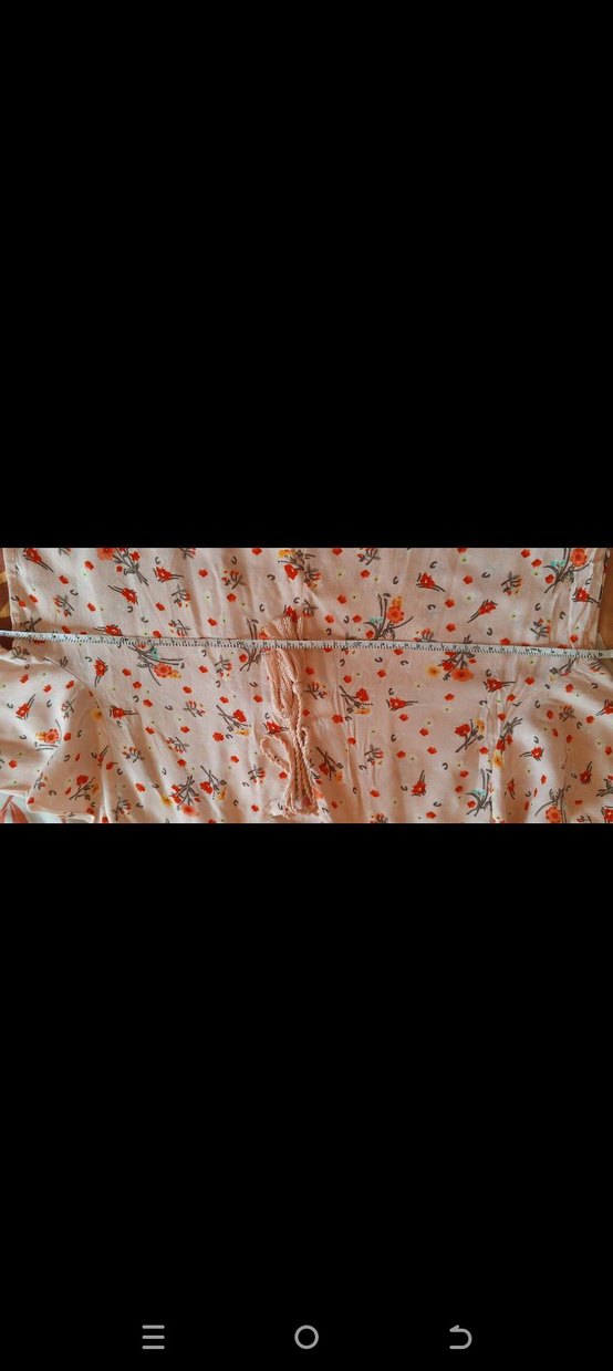 Uzun Kollu Pembe Çiçek Desenli Bohem Tunik - Görsel 5