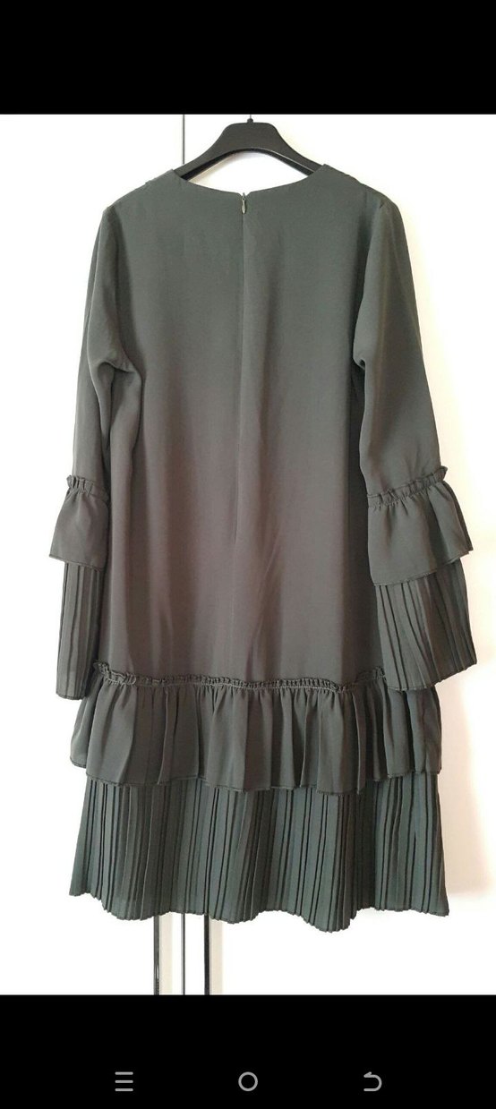 Uzun Kollu yeşil Pliseli Gotik Tunik - Görsel 5