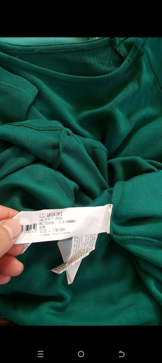 Düğmeli Yeşil Kadın Triko tunik - Görsel 3