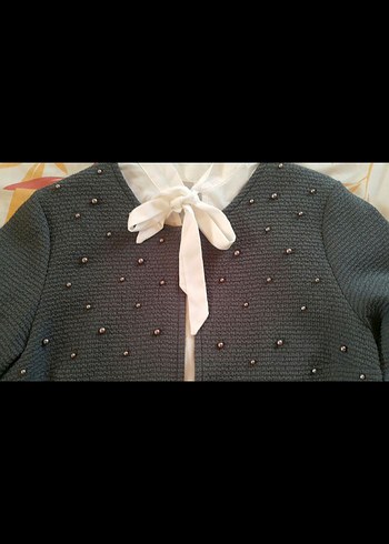 inci detay Gri Uzun ikili takım - Görsel 3