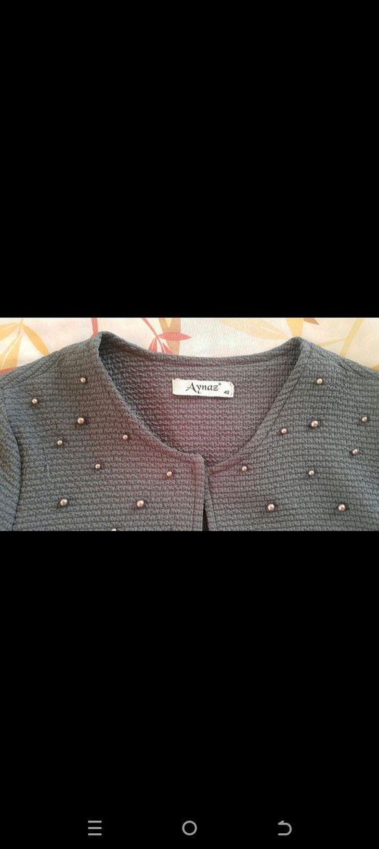 inci detay Gri Uzun ikili takım - Görsel 4