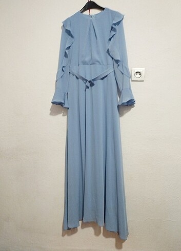 Tesettür uzun özel gün mezuniyet nişan dügün elbise - Görsel 5