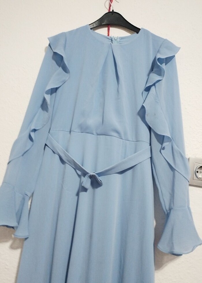 Tesettür uzun özel gün mezuniyet nişan dügün elbise - Görsel 4