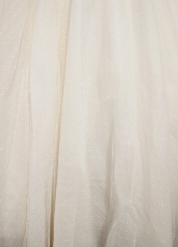 Gelinlik A kesim beyaz yeni model tarlatanı var kabarık - Görsel 7