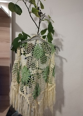 Dantel Detaylı Bohem Örgü Şal - Görsel 3