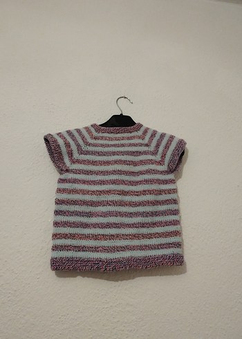 Kız Çocuk Bohem El Örgüsü Kolsuz Hırka - Görsel 2