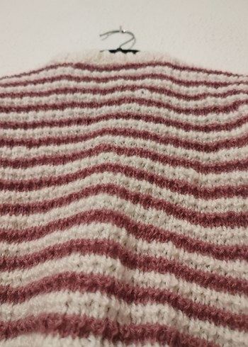 Çizgili Kız Çocuk Örgü Kazak - Görsel 2