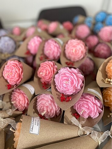 Hediyelik buket mum - Görsel 3