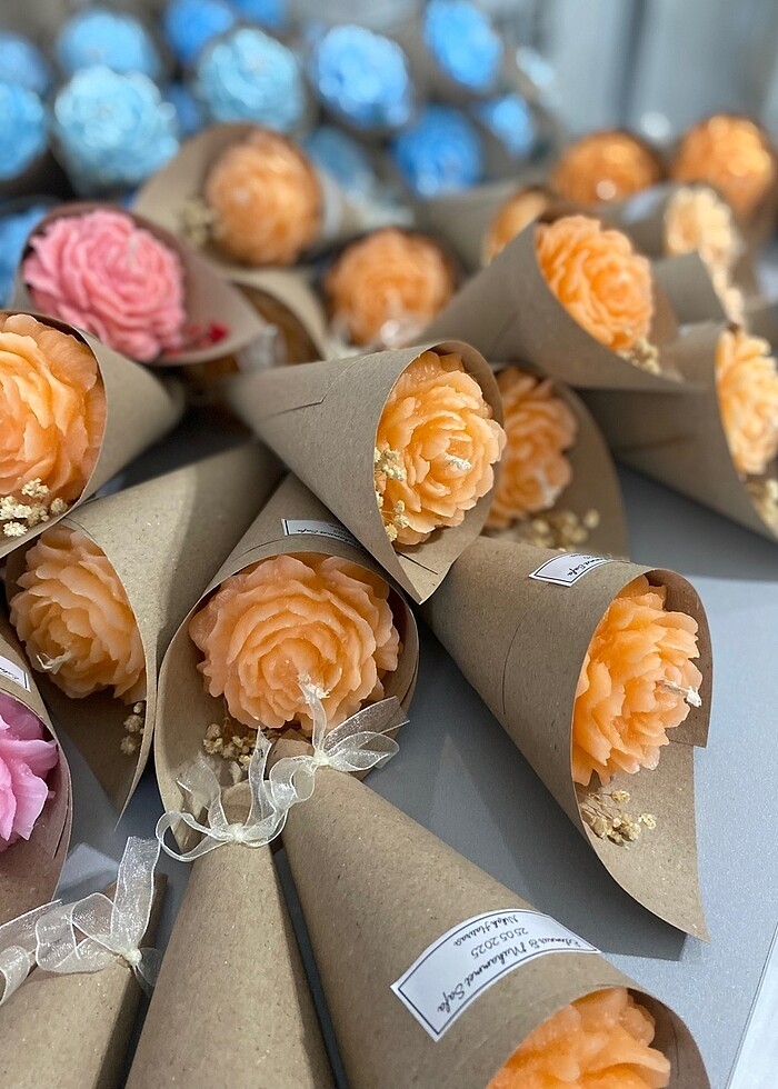 Hediyelik buket mum - Görsel 2