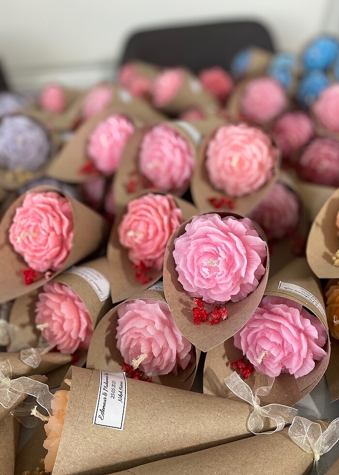 Hediyelik buket mum - Görsel 3