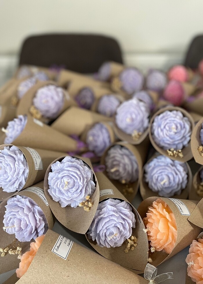 Hediyelik buket mum - Görsel 4