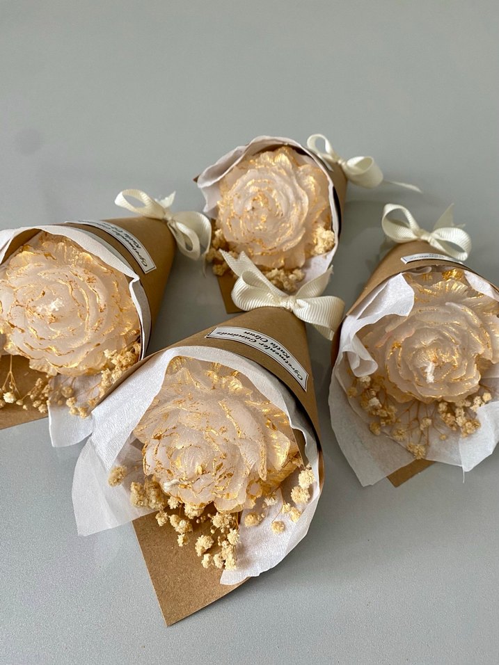 Çiçek Görünümlü Mum Buketi - Görsel 2