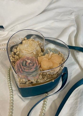 Altın renkli kalp şeklinde mum seti - Görsel 2