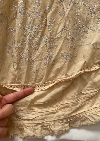 işleme detaylı midi etek - Görsel 3