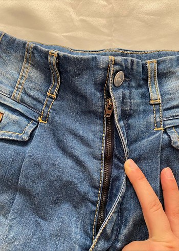 mango yüksek bel mini şort - Görsel 2