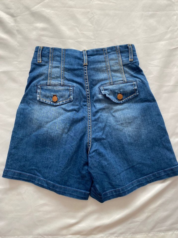 mango yüksek bel mini şort - Görsel 3