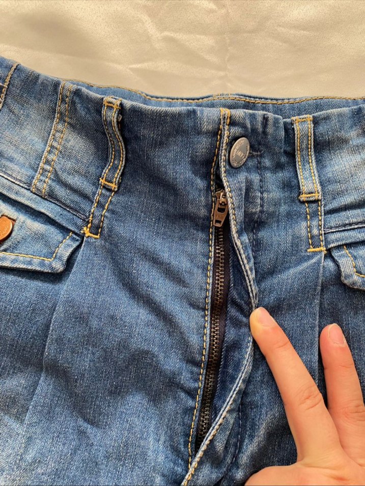 mango yüksek bel mini şort - Görsel 2