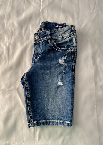 silver jean kot şort - Görsel 6