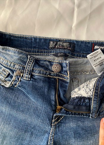 silver jean kot şort - Görsel 3