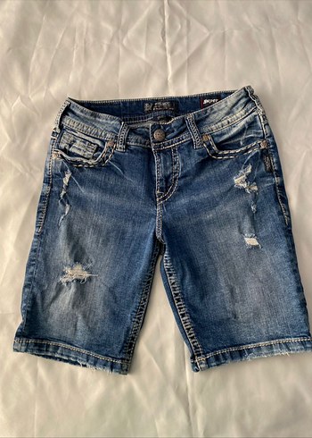 silver jean kot şort - Görsel 2