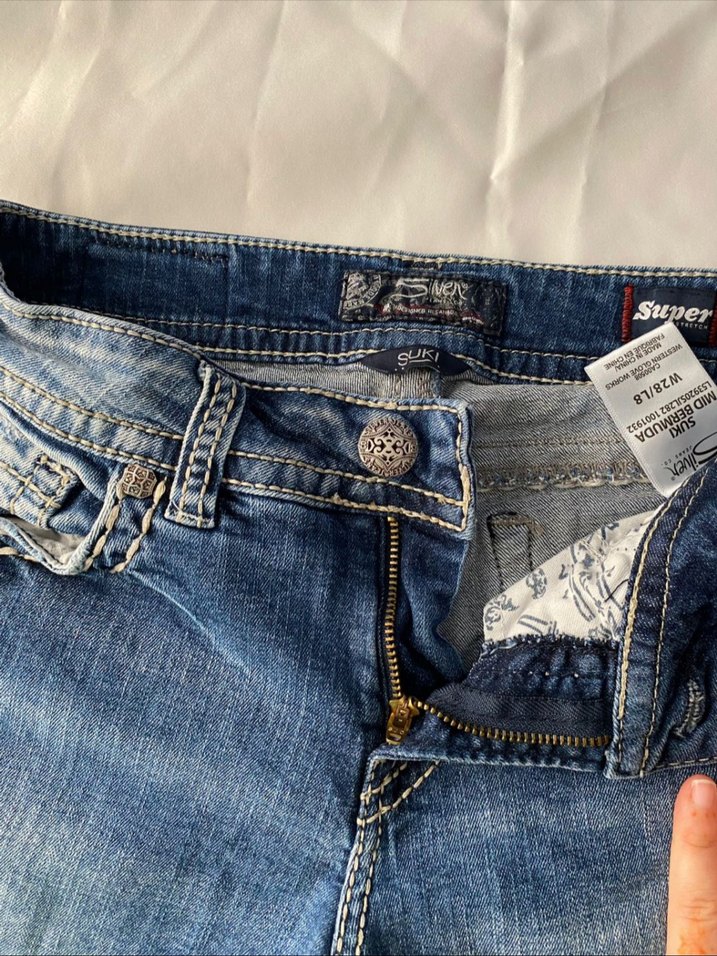 silver jean kot şort - Görsel 3