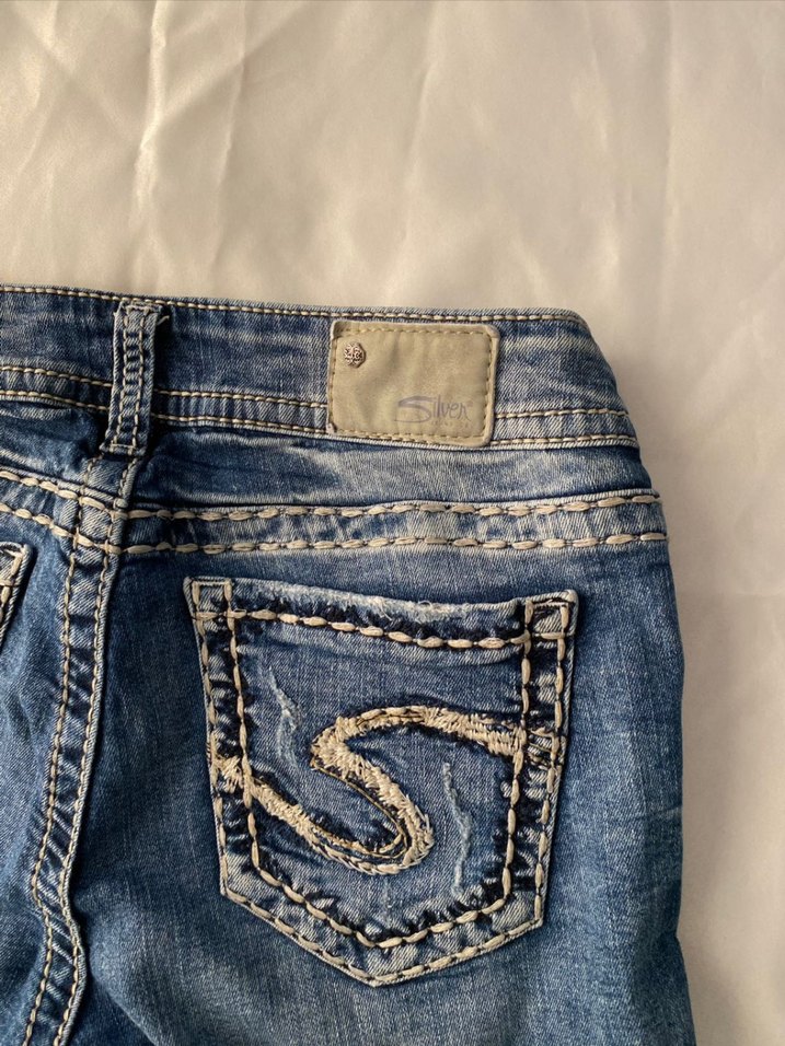 silver jean kot şort - Görsel 5