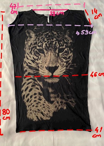 Leopar uzun bluz - Görsel 5