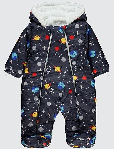 Civil erkek bebek patikli astronot tulum mont