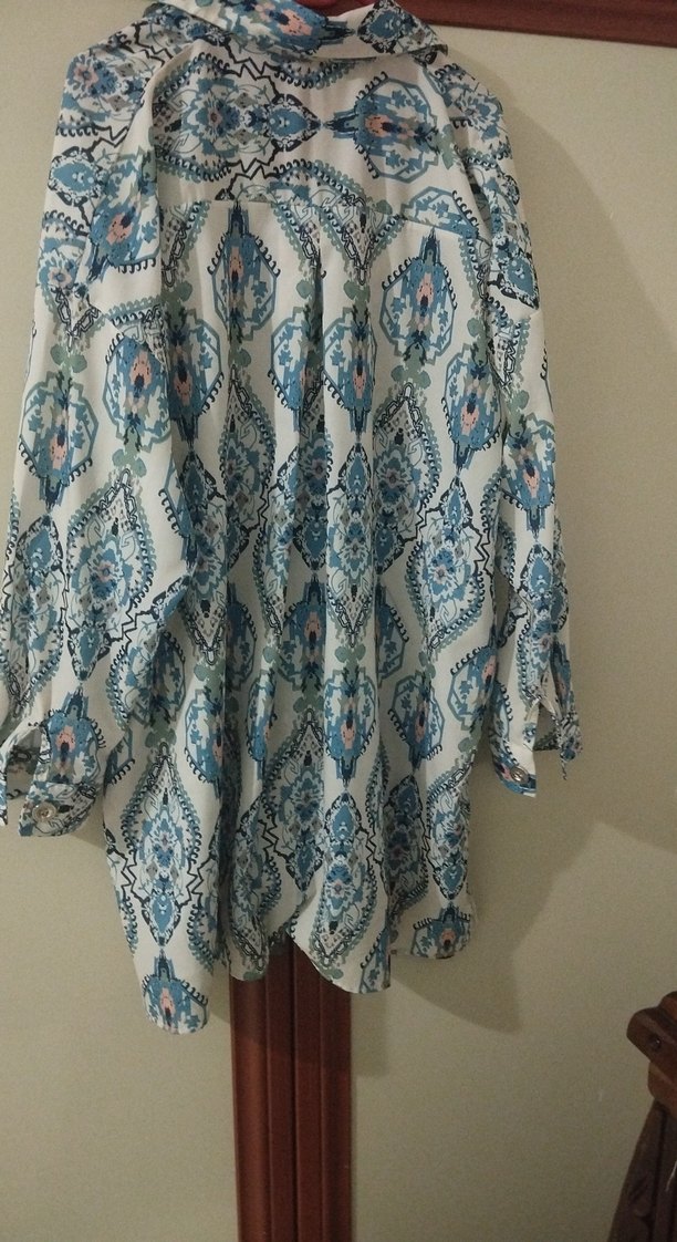 Uzun Kollu Bohem Çok Renkli Tunik - Görsel 3