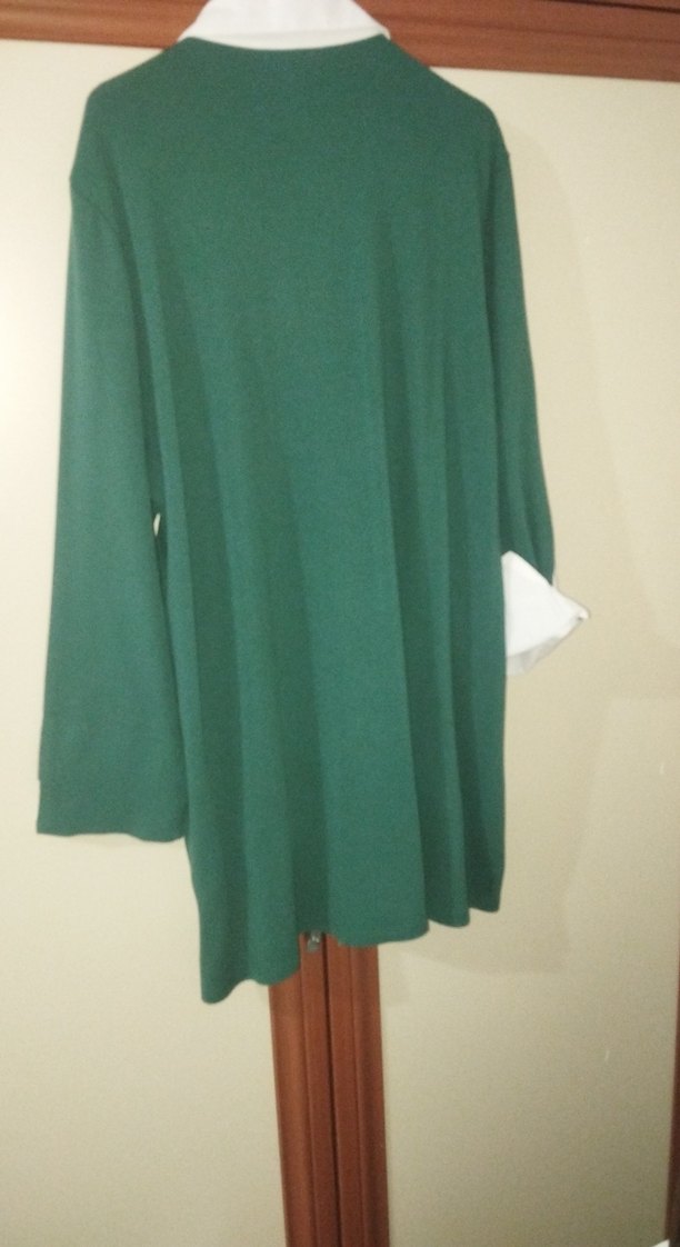 V Yaka Yeşil Midi Tunik - Görsel 4