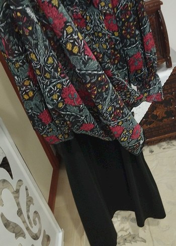 Bohem Çok Renkli Desenli Uzun Elbise - Görsel 8