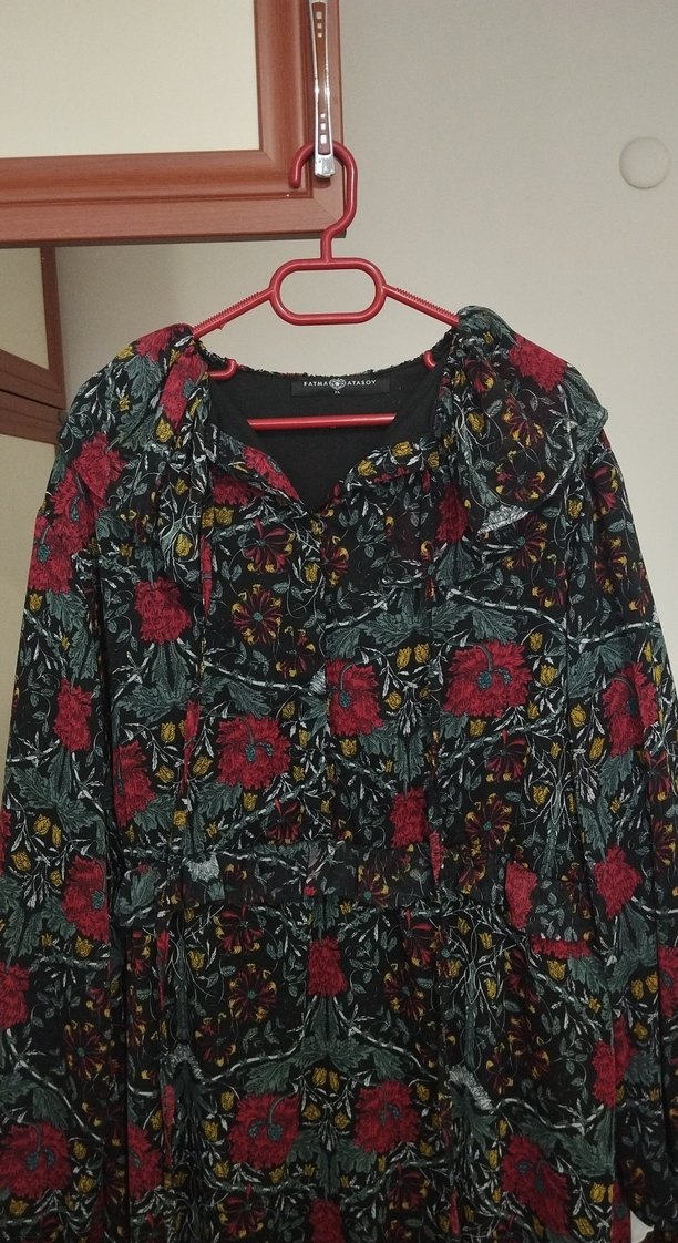 Bohem Çok Renkli Desenli Uzun Elbise - Görsel 2