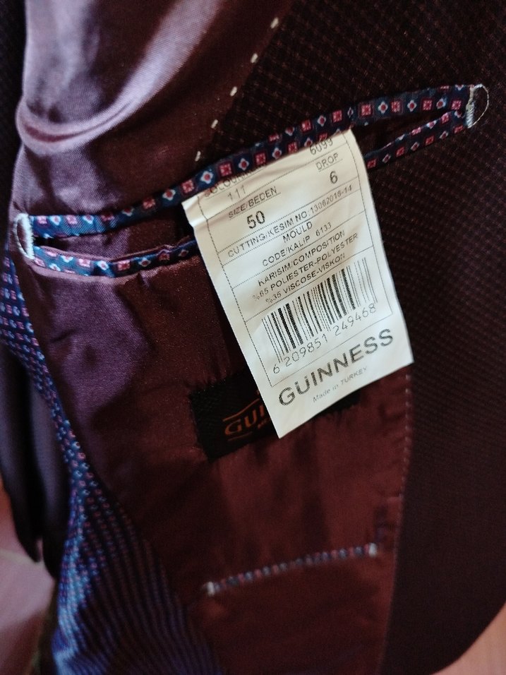 Bordo Erkek Düğmeli Ofis Takım Elbise Ceket - Görsel 4