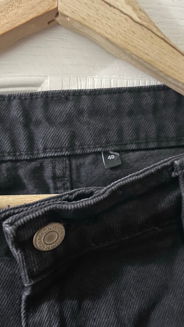 Siyah Bol Kesim Kadın Kot Pantolon - Görsel 2