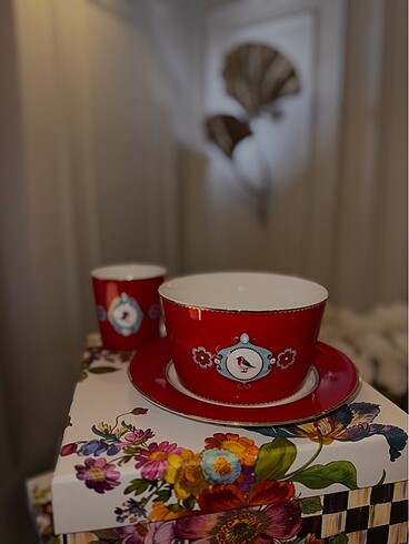 Pip studio 15 cm kase love birds kırmızı
