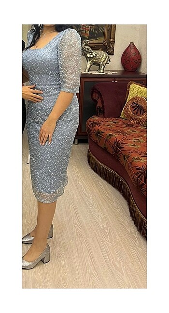 Diğer Bebe mavisi midi boy abiye