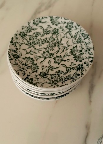 Gri Çiçek Desenli Beyaz Porselen Fincan Takımı - Görsel 4