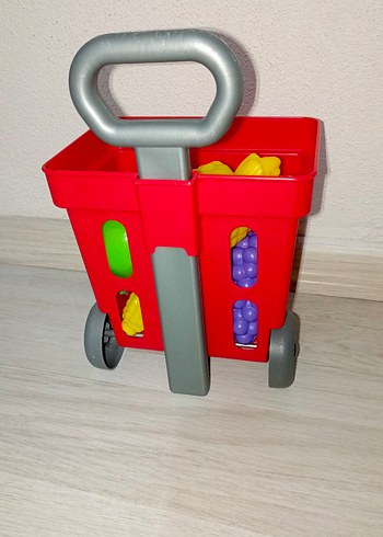 Renkli Kırmızı Çekmeli Oyuncak Sepet - Görsel 2