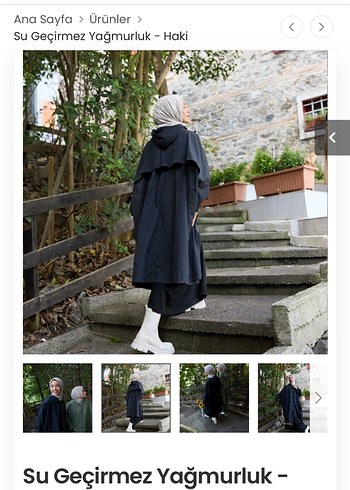 Bol kesim Kesim Kadın Yağmurluk - Görsel 5