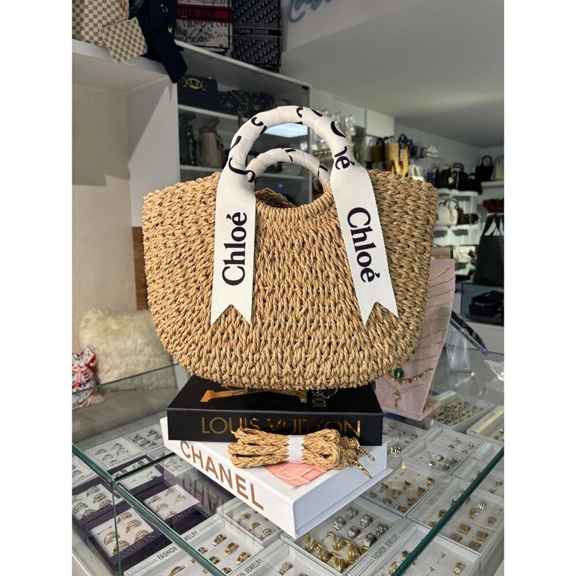 Chloe Beyaz Örgü Kadın Çanta - Chloé Kurdeleli - Görsel 2