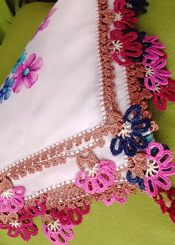 Renkli Dantel Kenarlı Bohem Kadın Fuları