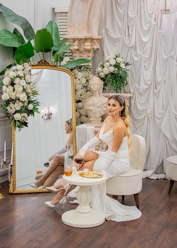 Modern Klasik Straplez Beyaz A Kesim Gelinlik - Görsel 4