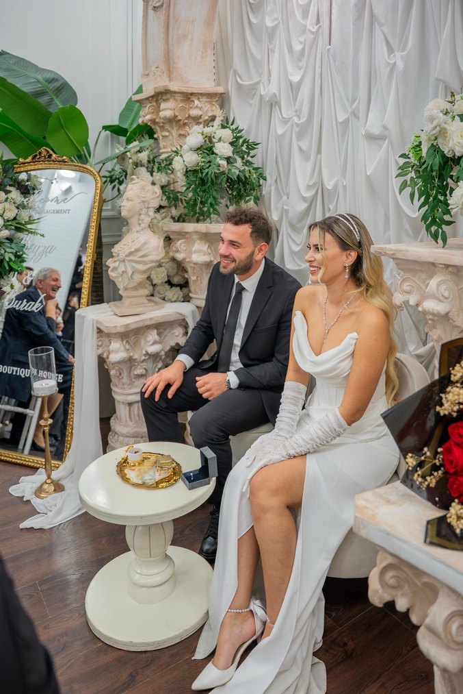 Modern Klasik Straplez Beyaz A Kesim Gelinlik - Görsel 2