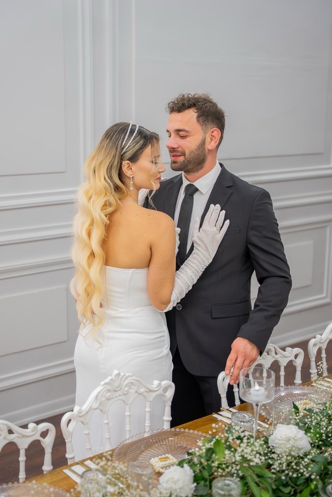 Modern Klasik Straplez Beyaz A Kesim Gelinlik - Görsel 3