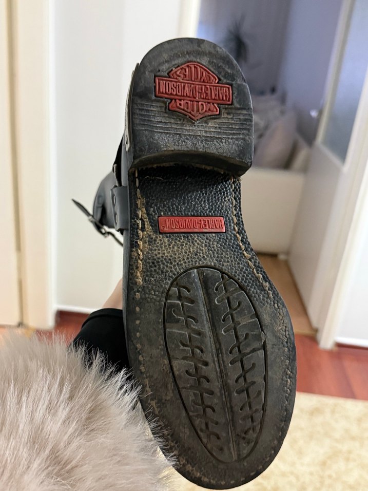 Kadın Siyah Deri Tokalı Biker Bot - Görsel 3