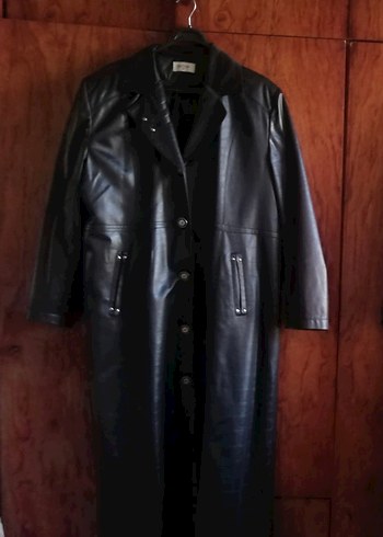 Düğmeli Siyah Deri Kadın Ceket - Görsel 3